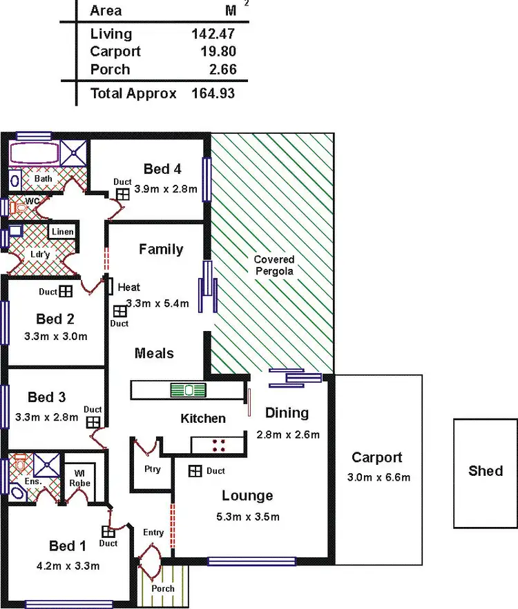 Floorplan of Homely house listing, 3 Parham Court, Evanston Park SA 5116