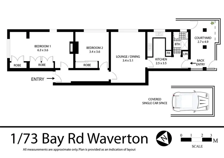 Floorplan of Homely apartment listing, 1/73 Bay Road, Waverton NSW 2060