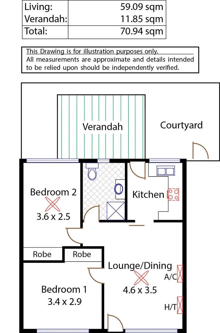 Floorplan of Homely unit listing, Unit 1, 10-12 Hartman Avenue, Modbury SA 5092