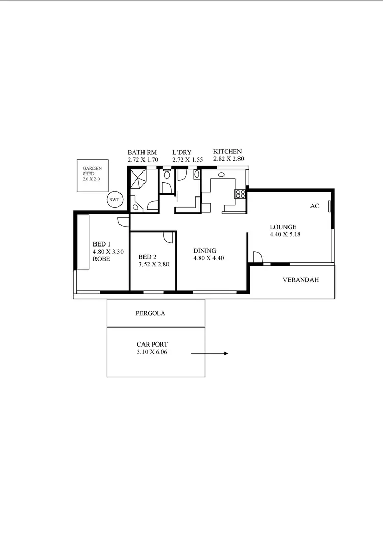 Floorplan of Homely unit listing, 1/15 Highview Drive, Port Lincoln SA 5606