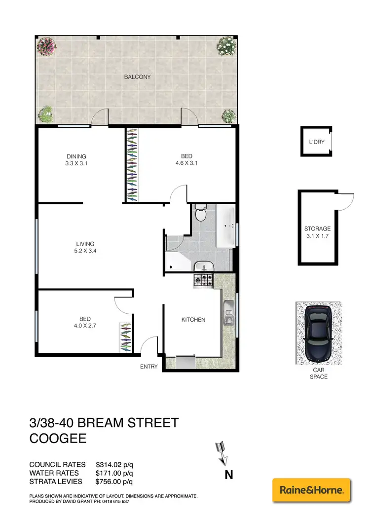 Floorplan of Homely apartment listing, 3/38-40 Bream Street, Coogee NSW 2034