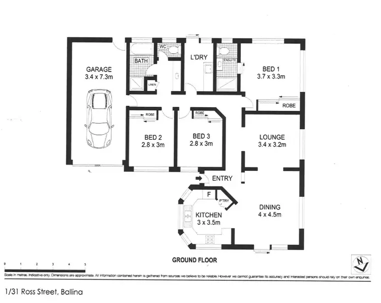 Floorplan of Homely townhouse listing, 1/31 Ross Street, Ballina NSW 2478