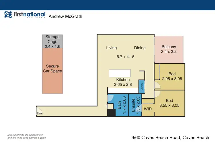 Floorplan of Homely unit listing, 9/60 Caves Beach Road, Caves Beach NSW 2281