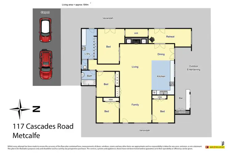 Floorplan of Homely house listing, 117 Cascades Road, Metcalfe VIC 3448