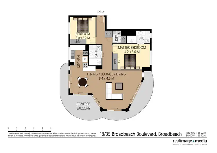 Floorplan of Homely apartment listing, Unit @ 35 Broadbeach Boulevard, Broadbeach QLD 4218