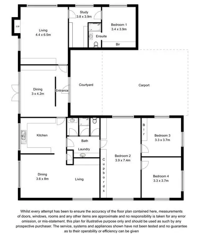 Floorplan of Homely house listing, 3 Rectory Place, Naracoorte SA 5271
