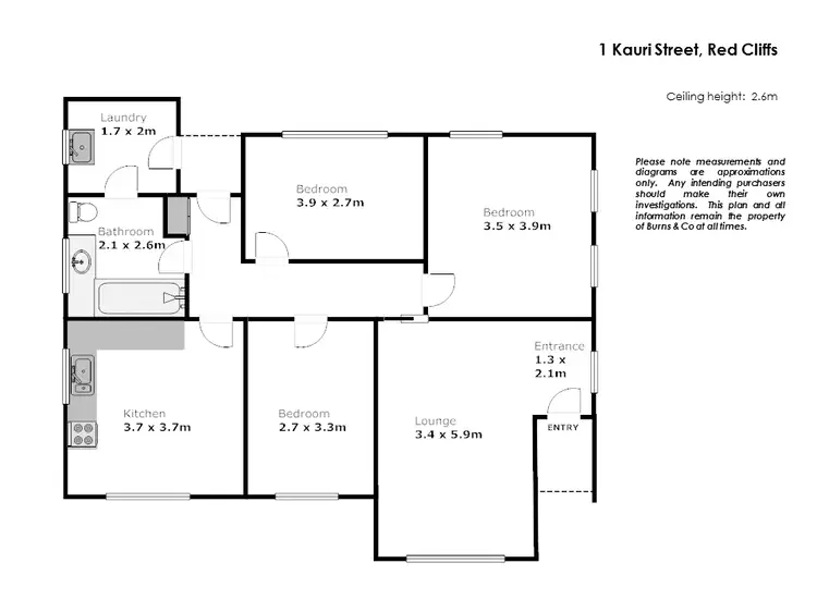 Floorplan of Homely house listing, 1 Murray Avenue, Red Cliffs VIC 3496