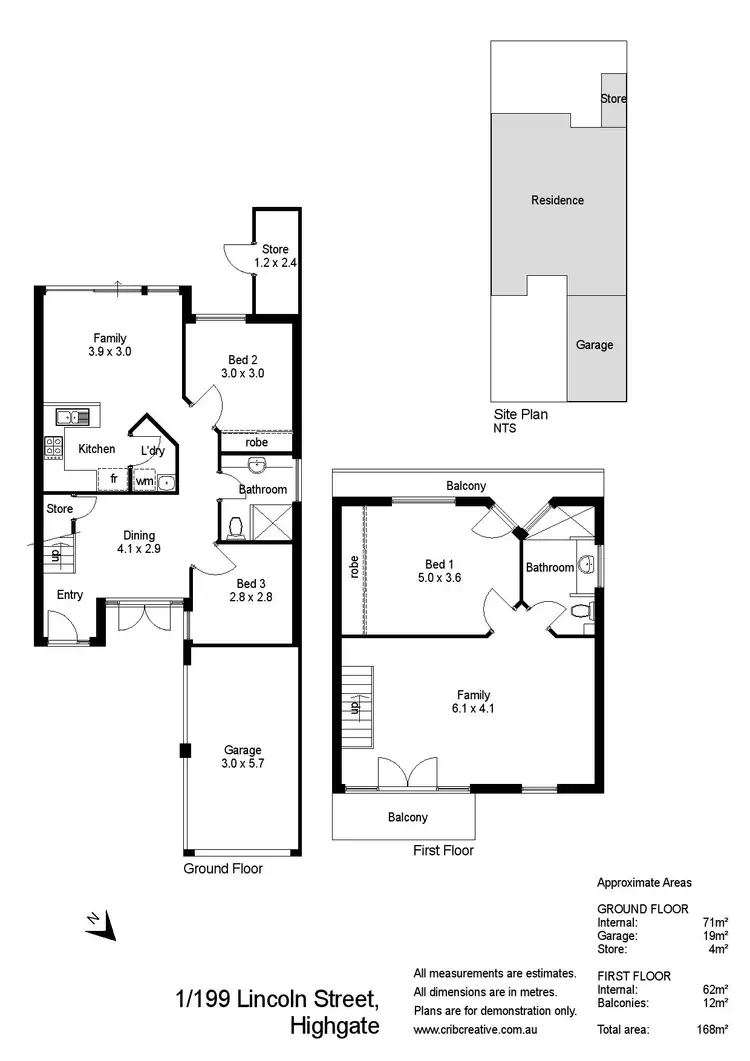 Floorplan of Homely townhouse listing, 1/199 Lincoln Street, Perth WA 6000