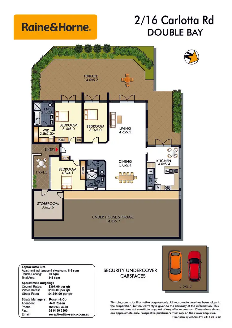Floorplan of Homely apartment listing, 2/16 Carlotta Road, Double Bay NSW 2028