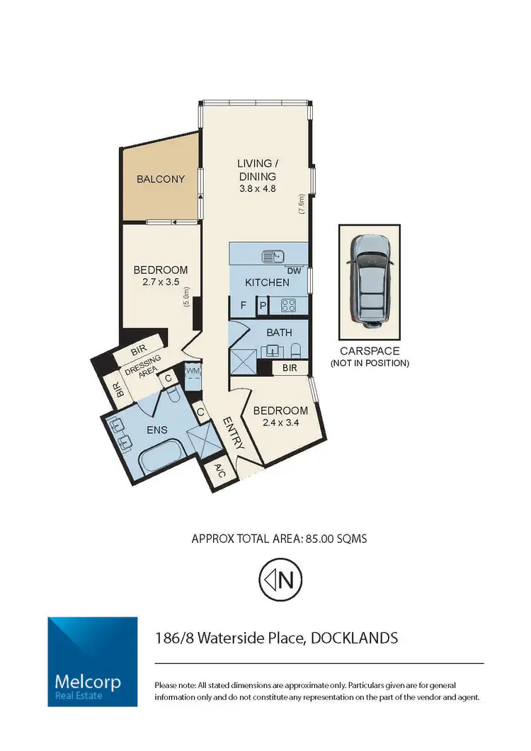 Floorplan of Homely apartment listing, 186/8 Waterside Place, Docklands VIC 3008