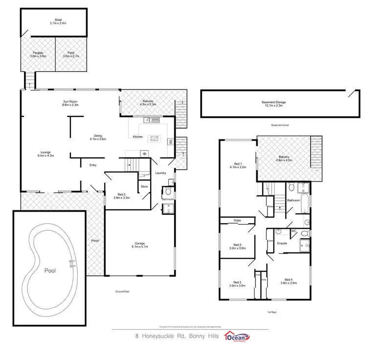 Floorplan of Homely house listing, 8 Honeysuckle Avenue, Bonny Hills NSW 2445