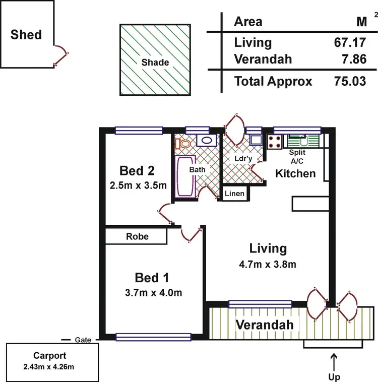 Floorplan of Homely unit listing, 4/5 Moore Crescent, Campbelltown SA 5074