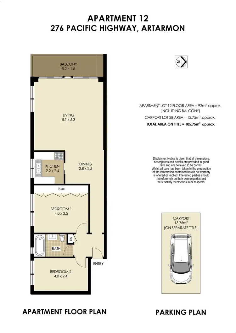 Floorplan of Homely unit listing, 12/276 Pacific Highway, Artarmon NSW 2064