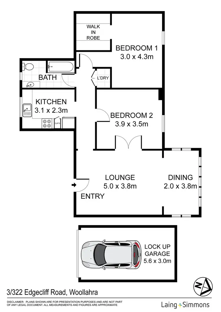 Floorplan of Homely apartment listing, 3/322 Edgecliff Road, Woollahra NSW 2025