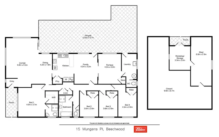 Floorplan of Homely rural property listing, 15 Mungara Place, Beechwood NSW 2446