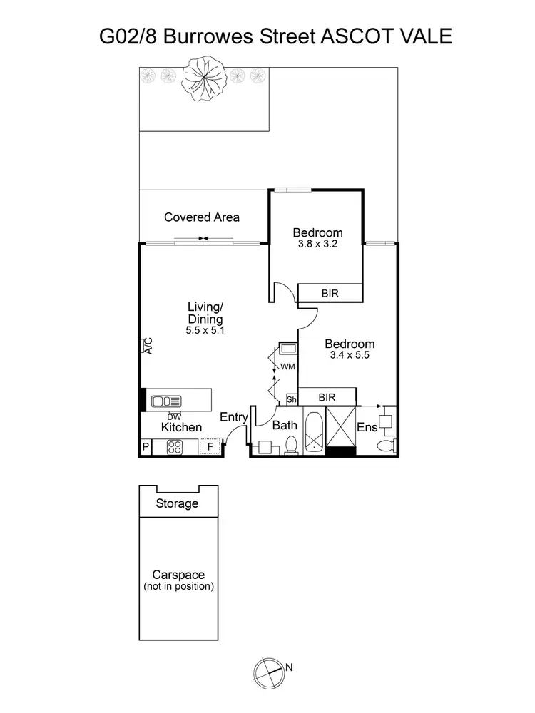 Floorplan of Homely apartment listing, G02/8 Burrowes Street, Ascot Vale VIC 3032