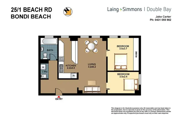 Floorplan of Homely apartment listing, 25/1 Beach Road, Bondi Beach NSW 2026