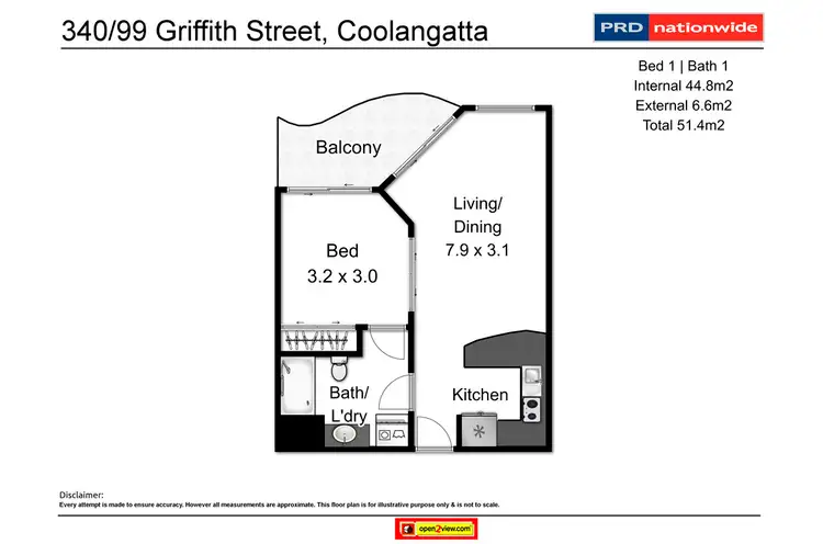 Floorplan of Homely apartment listing, 340/99 Griffith Street, Coolangatta QLD 4225