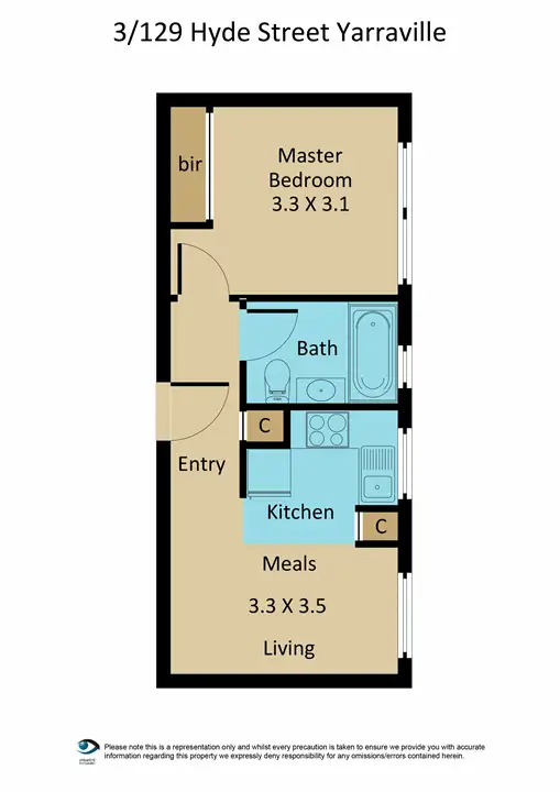 Floorplan of Homely apartment listing, 3/129 Hyde Street, Yarraville VIC 3013