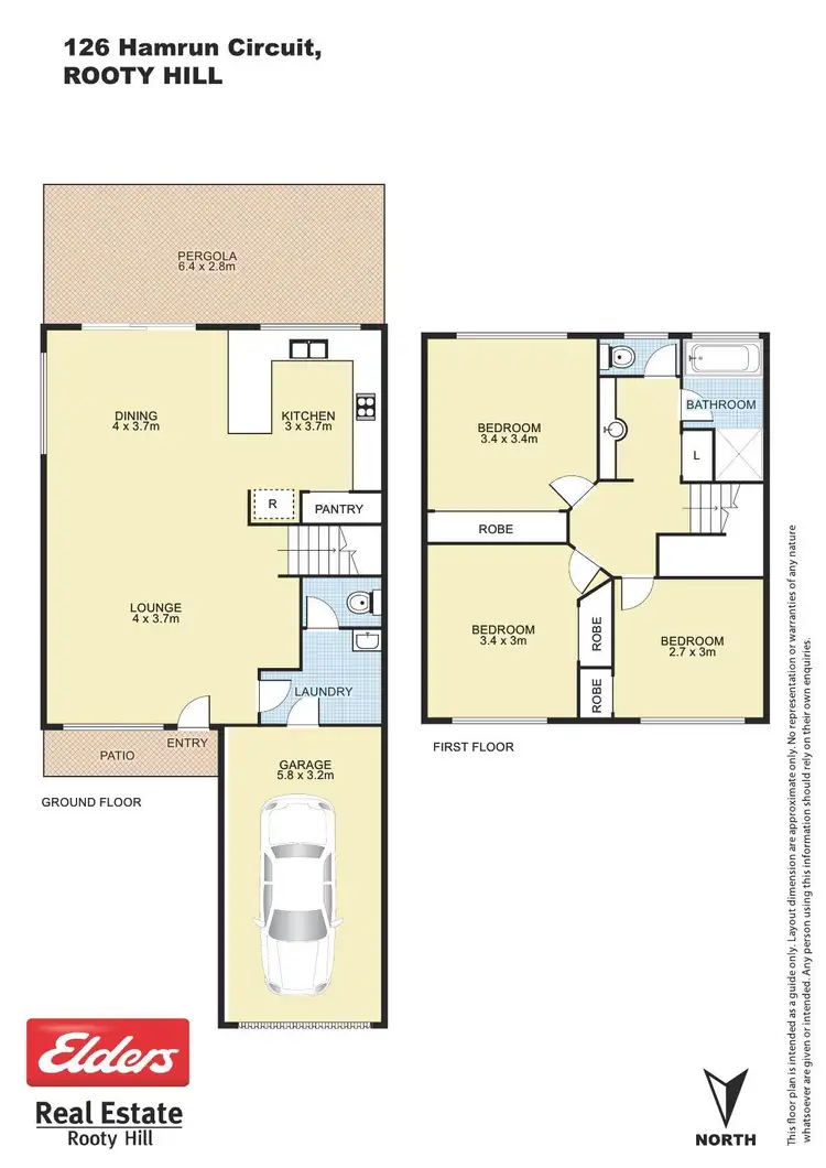 Floorplan of Homely semi-detached listing, 126 Hamrun Circuit, Rooty Hill NSW 2766