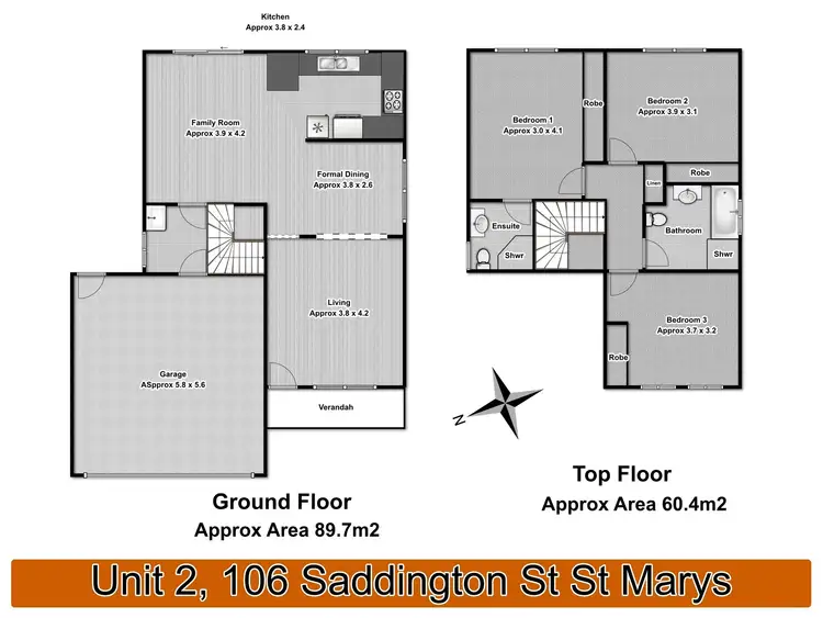 Floorplan of Homely townhouse listing, 2/100-104 SADDINGTON STREET, St Marys NSW 2760