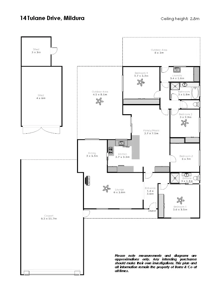 Floorplan of Homely house listing, 14 Tulane Drive, Mildura VIC 3500