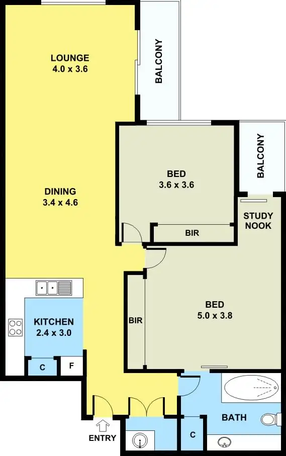 Floorplan of Homely apartment listing, 412/77 Village Way, Maribyrnong VIC 3032