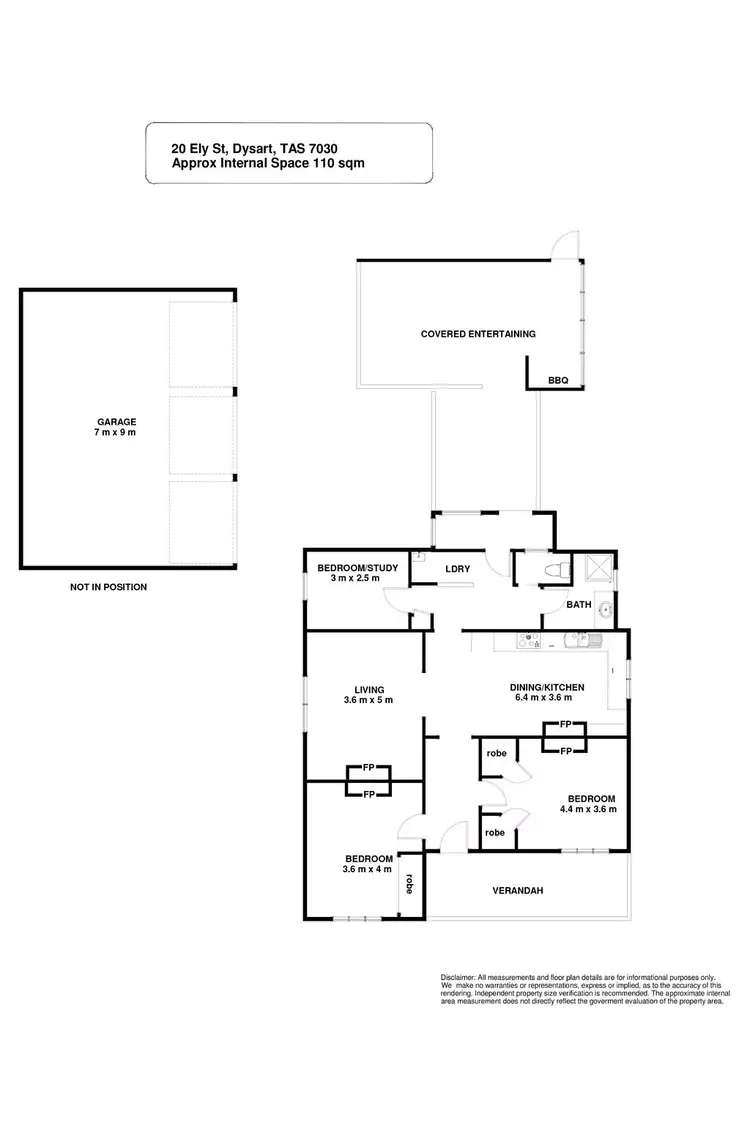 Floorplan of Homely house listing, 20 Ely Street, Dysart TAS 7030