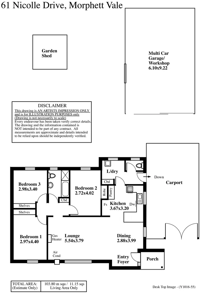 Floorplan of Homely house listing, 61 Nicolle Drive, Morphett Vale SA 5162