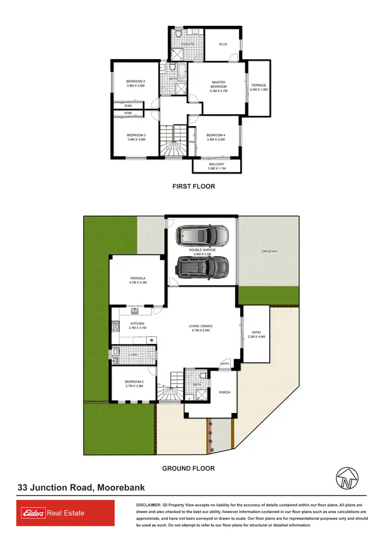 Floorplan of Homely semi-detached listing, 33 Junction Road, Moorebank NSW 2170
