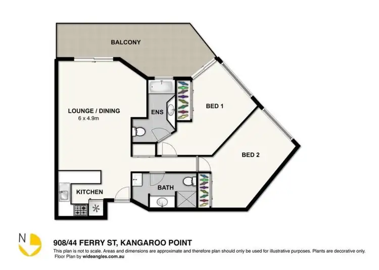 Floorplan of Homely apartment listing, 908/44 Ferry Street, Kangaroo Point QLD 4169