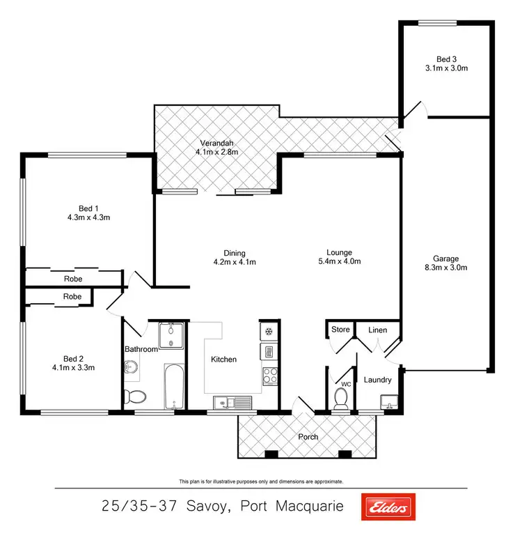 Floorplan of Homely villa listing, 25/35-37 Savoy Street, Port Macquarie NSW 2444