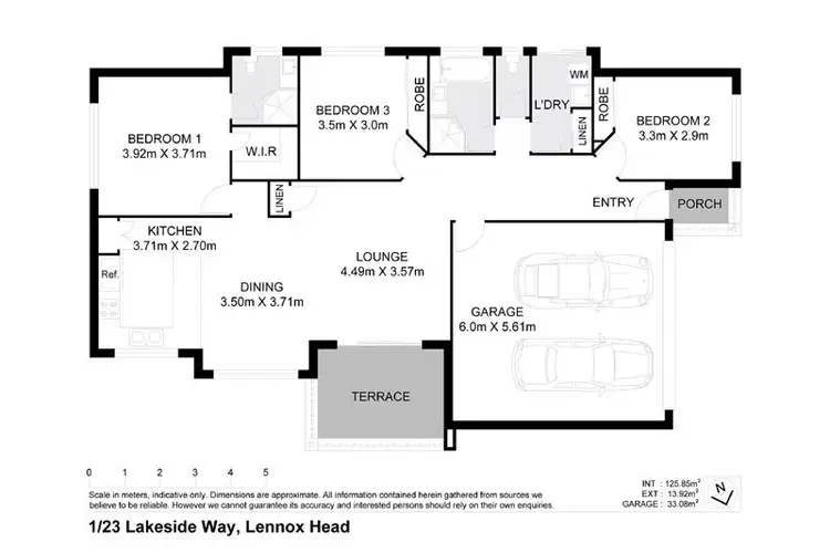 Floorplan of Homely semi-detached listing, 1/23 Lakeside Way, Lennox Head NSW 2478