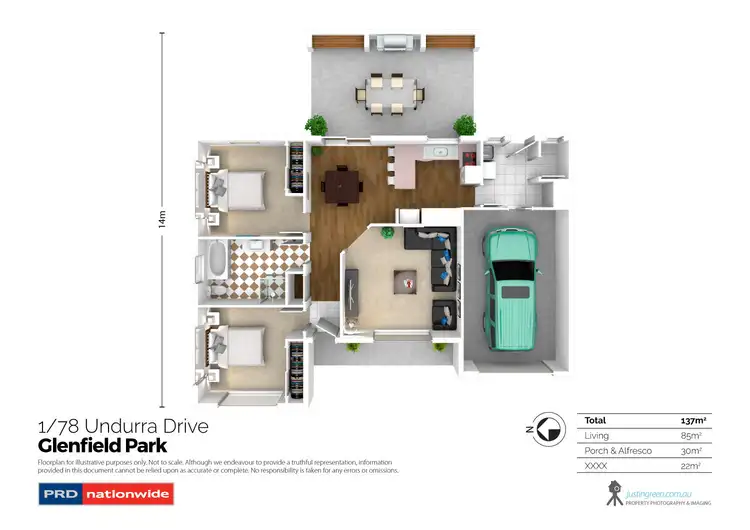 Floorplan of Homely unit listing, 1/78 Undurra Drive, Glenfield Park NSW 2650