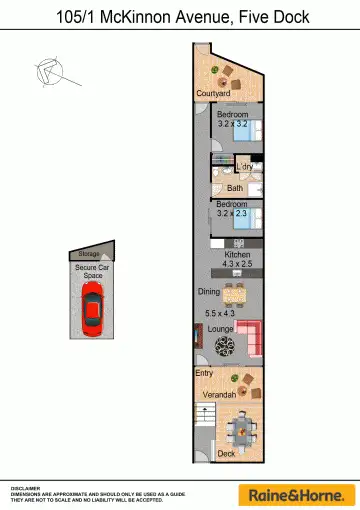 Floorplan of Homely apartment listing, 105/1 Mckinnon Ave, Five Dock NSW 2046