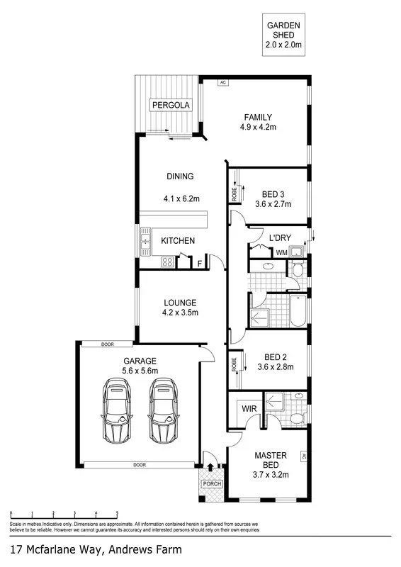 Floorplan of Homely house listing, 17 Macfarlane Way, Andrews Farm SA 5114