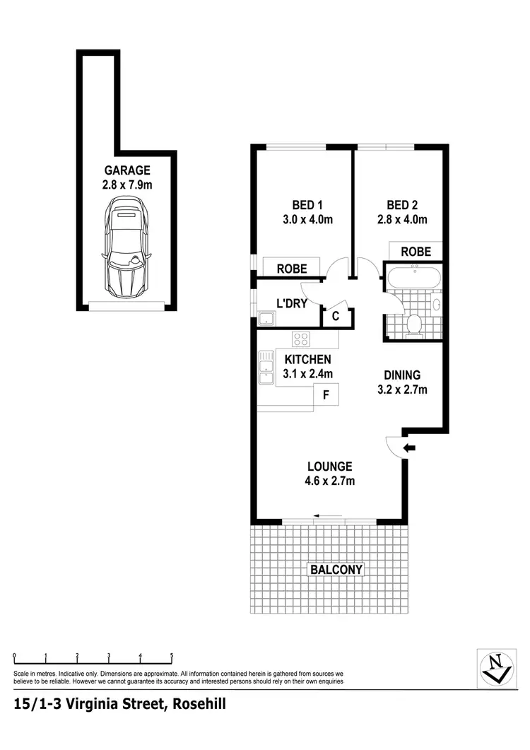 Floorplan of Homely unit listing, 15/1-3 VIRGINIA STREET, Rosehill NSW 2142