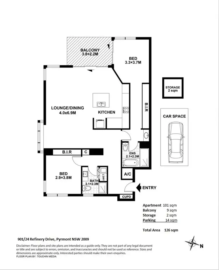 Floorplan of Homely apartment listing, 901/24 Refinery Drive, Pyrmont NSW 2009