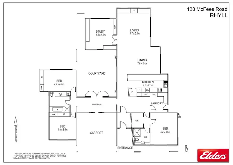Floorplan of Homely rural property listing, 128 McFees Road, Rhyll VIC 3923
