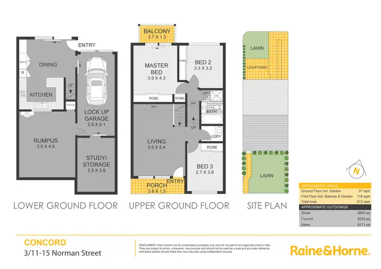 Floorplan of Homely townhouse listing, 3/11-15 Norman Street, Concord NSW 2137