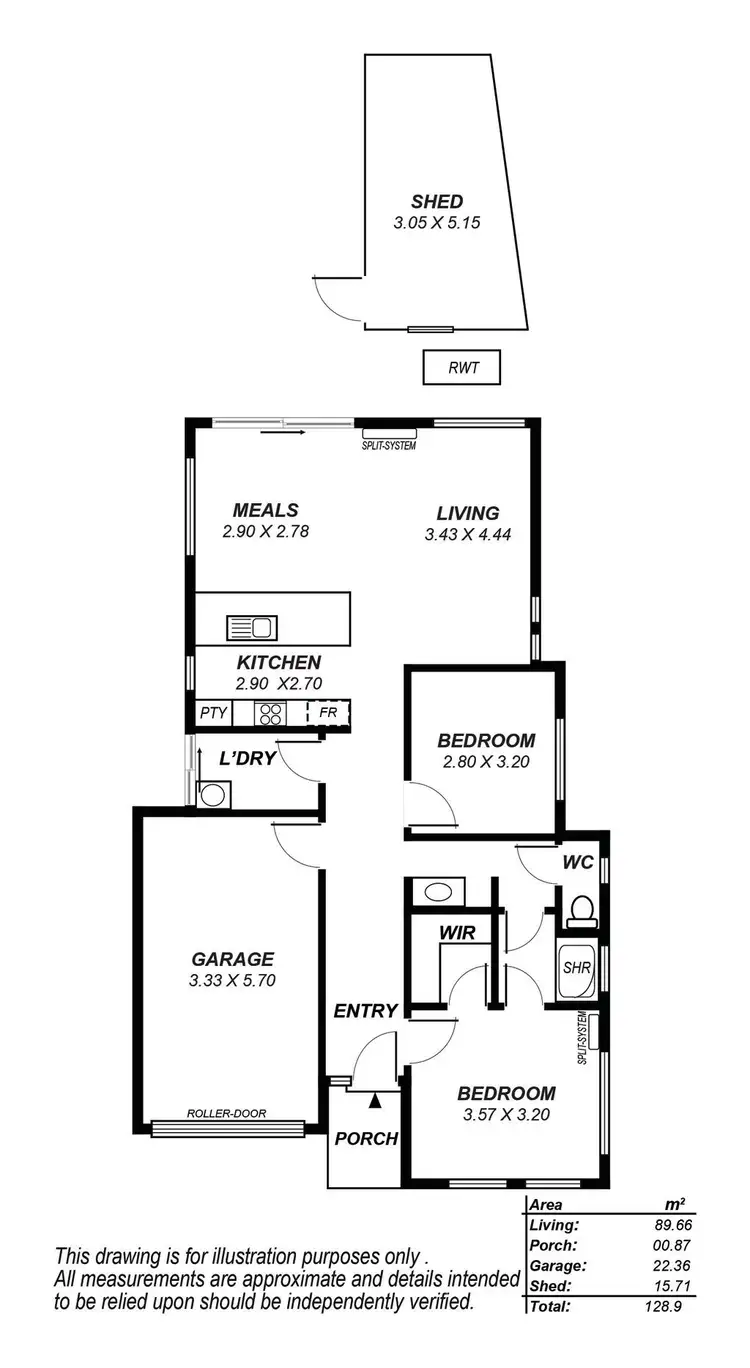 Floorplan of Homely house listing, 1B Karyn Place, Ridgehaven SA 5097