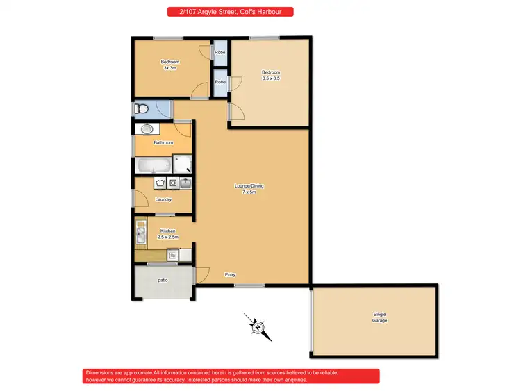 Floorplan of Homely villa listing, 2/107 Argyll Street, Coffs Harbour NSW 2450