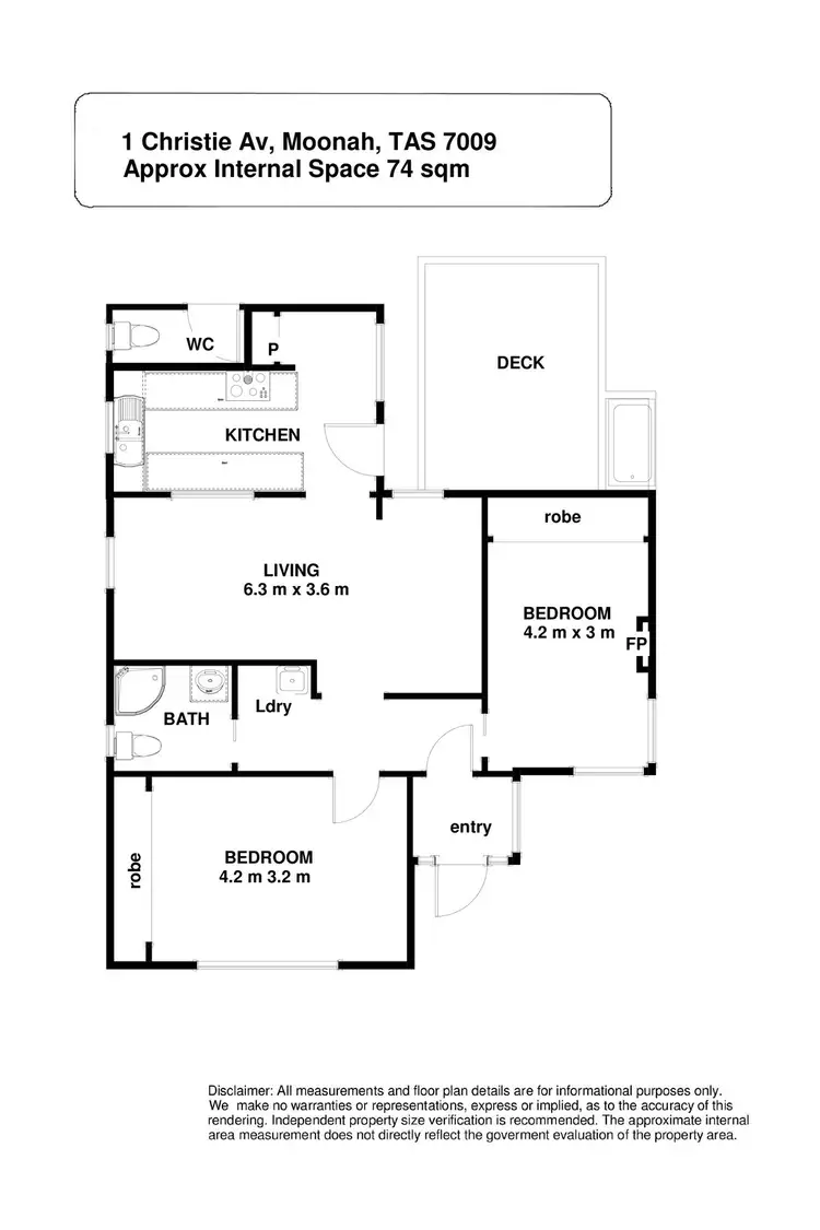 Floorplan of Homely house listing, 1 Christie Avenue, Moonah TAS 7009