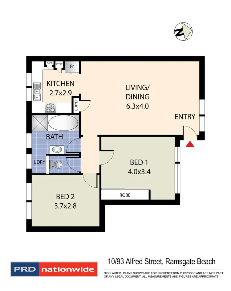 Floorplan of Homely unit listing, 10/93 Alfred Street, Ramsgate Beach NSW 2217