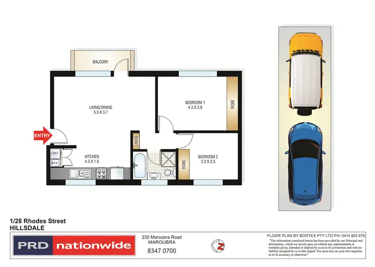 Floorplan of Homely unit listing, 1/28 Rhodes Street, Hillsdale NSW 2036