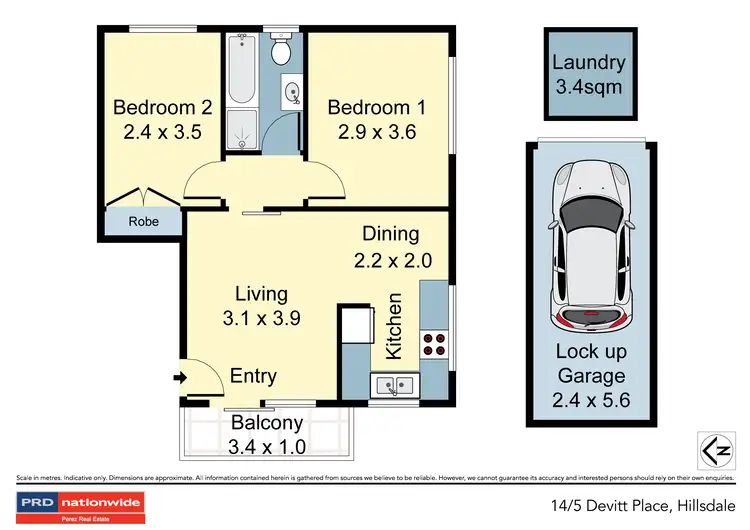 Floorplan of Homely unit listing, 14/5 Devitt Place, Hillsdale NSW 2036