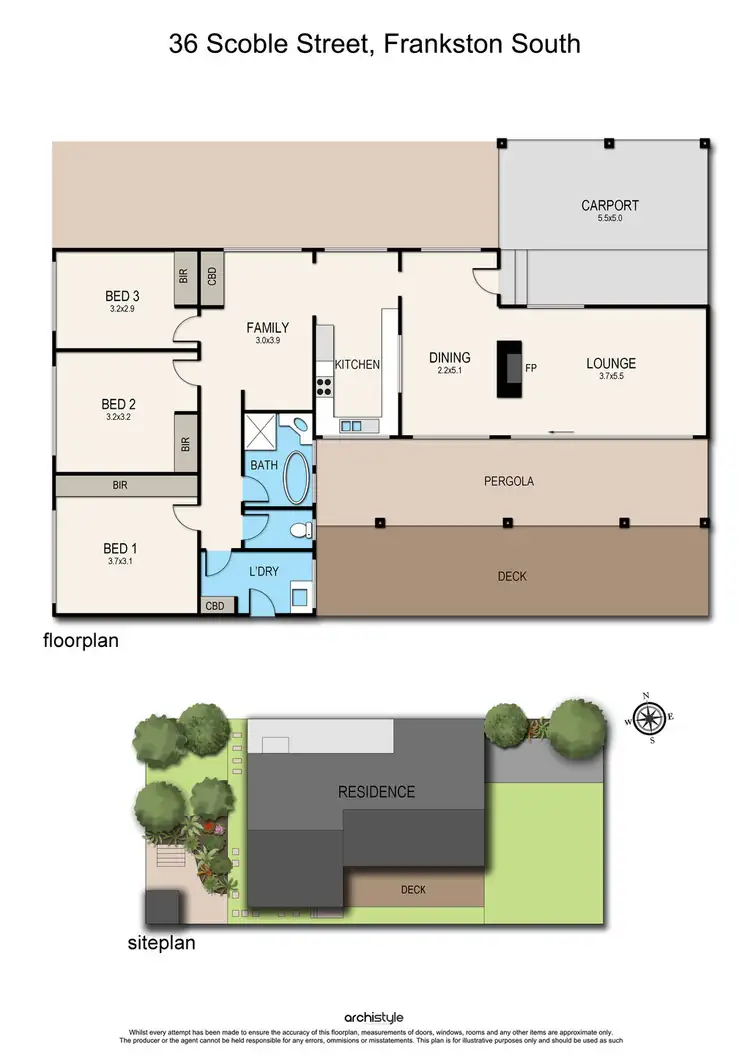 Floorplan of Homely house listing, 36 Scoble Street, Frankston South VIC 3199