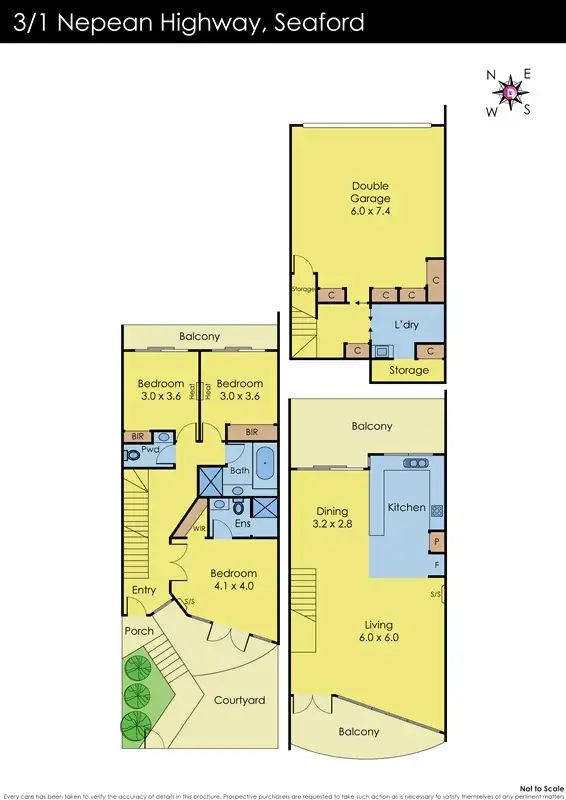 Floorplan of Homely house listing, 3/1 Nepean Highway, Seaford VIC 3198