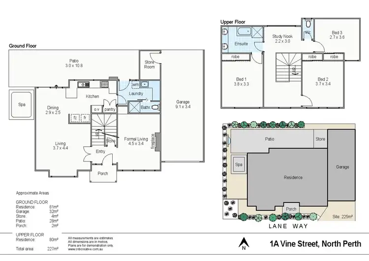 Floorplan of Homely townhouse listing, 1A Vine Street, North Perth WA 6006