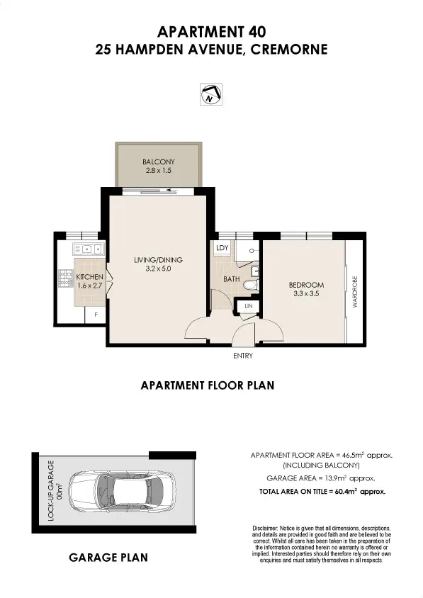 Floorplan of Homely apartment listing, 40/25 Hampden Avenue, Cremorne NSW 2090